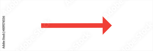 Horizontal dual sided long straight arrow signs. Black, red, stock pointer, direction, position symbol and double arrow icon isolated on white background. Vector graphic illustration. In eps 10