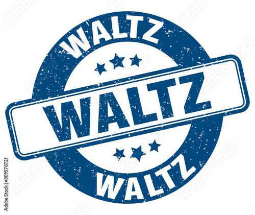 waltz stamp. waltz label. round grunge sign