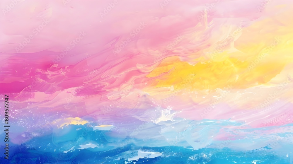 bright pastel watercolor sky