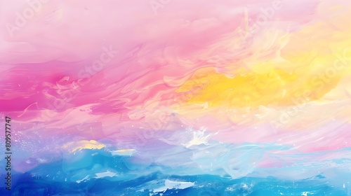 bright pastel watercolor sky