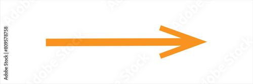 long orange flat design arrow pointing right icon vector illustration eps 10.