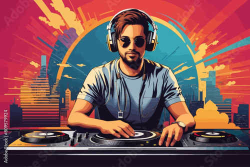 background for DJ illustration