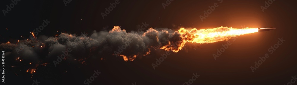 Transparent background with a missile rocket fire trail. Transparent background with a missile rocket fire trail.