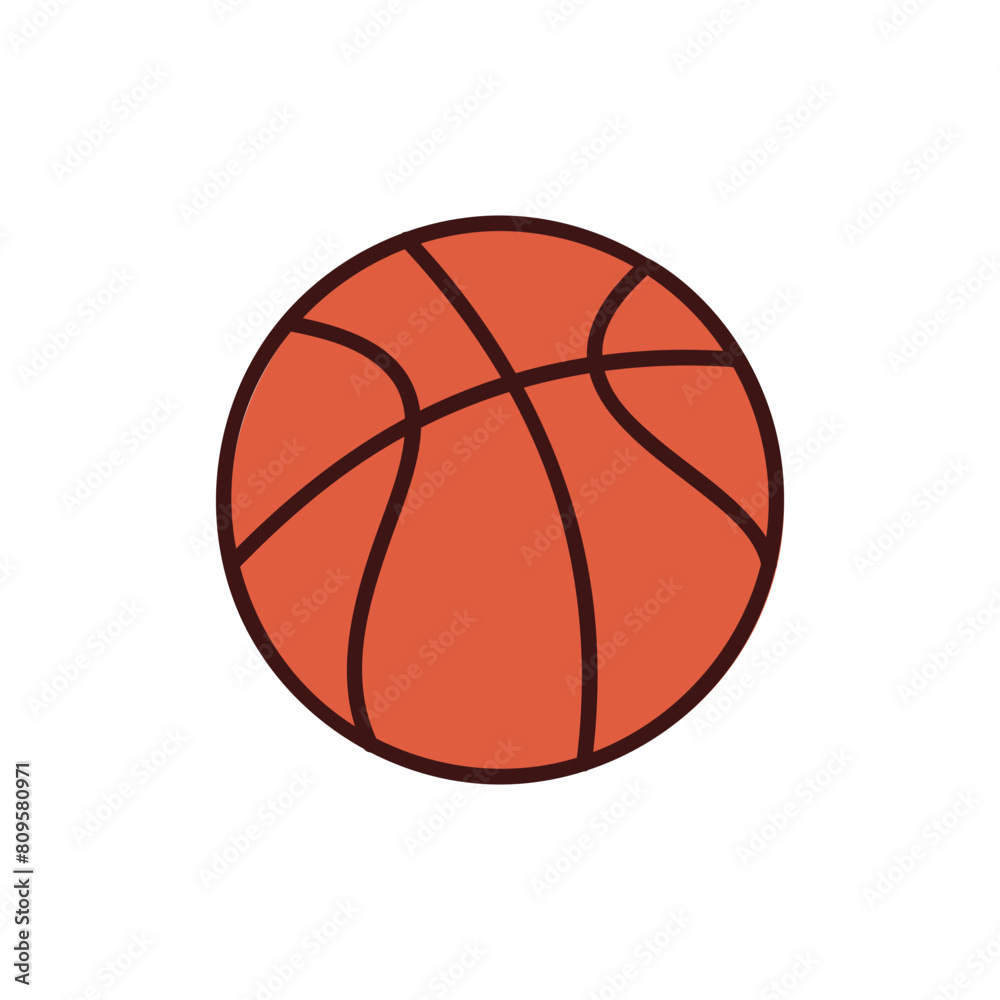 Basketball icon on white background.