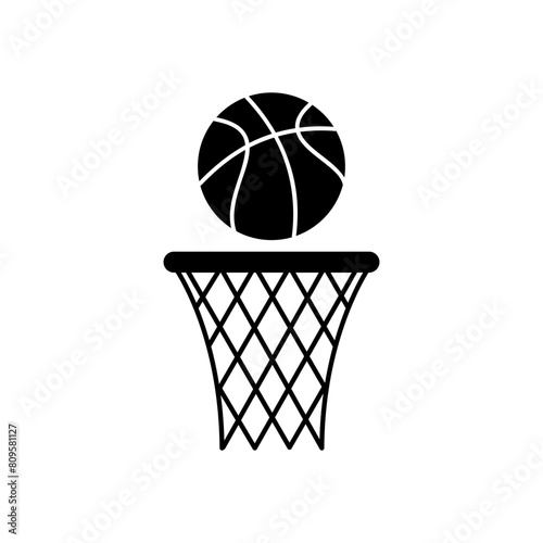 basketball basket icon isolated on white background.