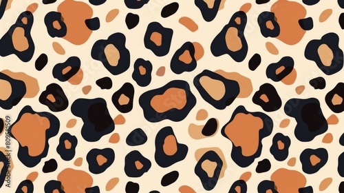  leopard print pattern, seamless repeating pattern design in blush pink and black, graphic