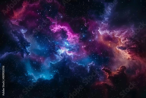 Colorful cosmic nebula shrouded in space dust  celestial wonders cosmic starry sky concept illustration