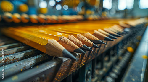 Production of pencils at the modern factory photo