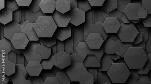 black hexagonal tessellated 3d mesh sphere object background, photo