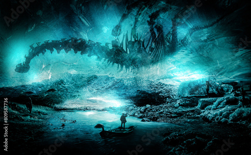Canvas Print Ice cave at jokulsarlon glacier in Iceland