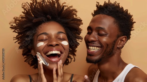 A Couple Enjoying Skincare Fun