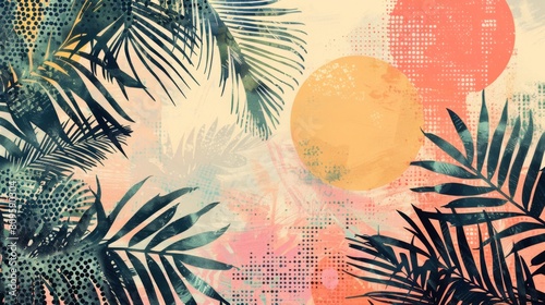 beautiful mixed abstract illustration for graphic summer and urban background theme
