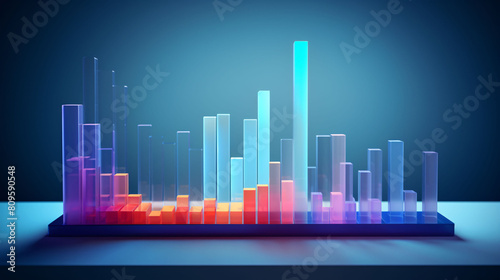 Fintech curve chart background, business data graph concept illustration