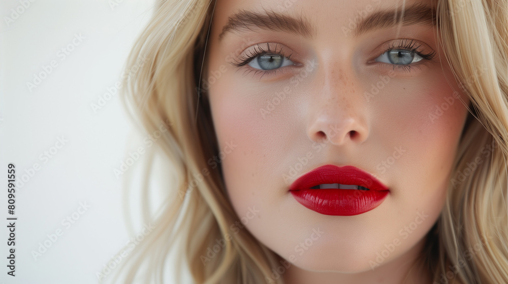 beautiful European female lipstick model with seductive lips, appearing graceful in front of the camera, attractive confident expression, striking red lipstick and thin lips, Ai Generated Images beautiful European female lipstick model with seductive lips, appearing graceful in front of the camera, attractive confident expression, striking red lipstick and thin lips, Ai Generated Images