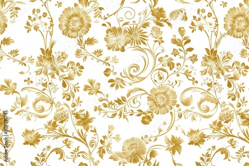 Seamless pattern with gold and white