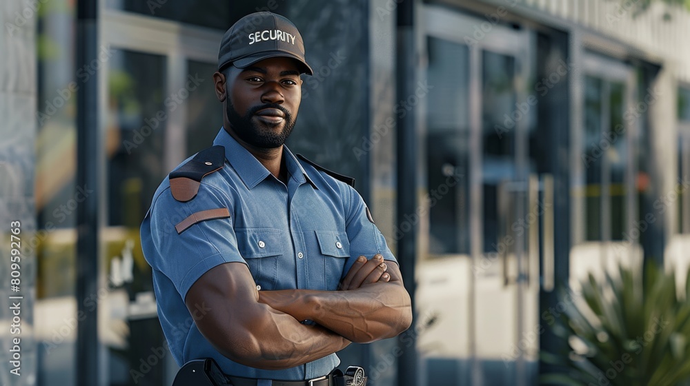 A Confident Security Guard on Patrol