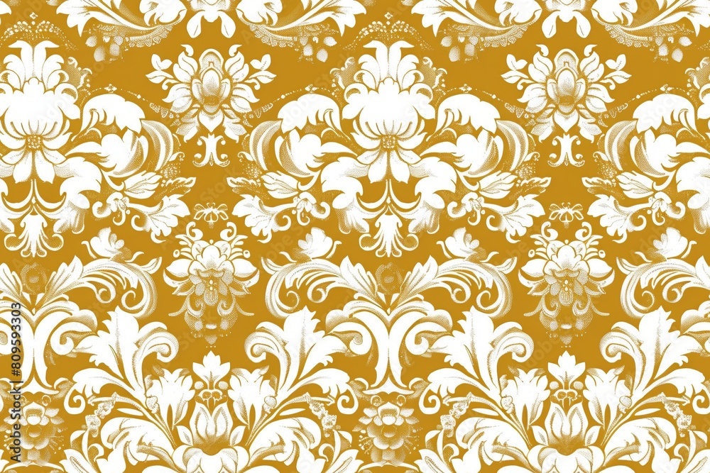 Seamless pattern with gold and white