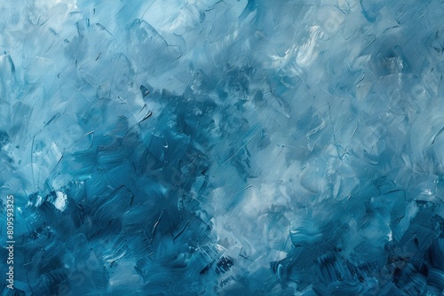 Painted canvas or muslin fabric cloth studio backdrop or background  suitable for use with portraits  products and concepts. Romantic strokes of blue shades - generative ai