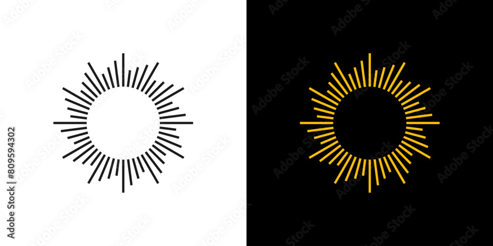 Fototapeta premium sun light logo line sunrise burst vector shine sun shine or firework