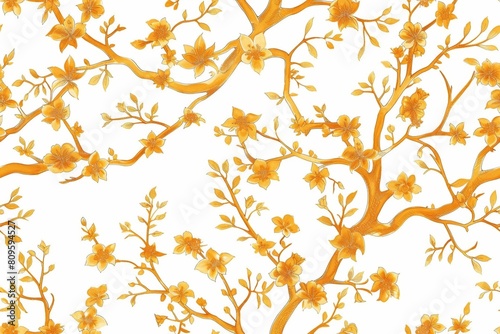 Seamless pattern with gold and white