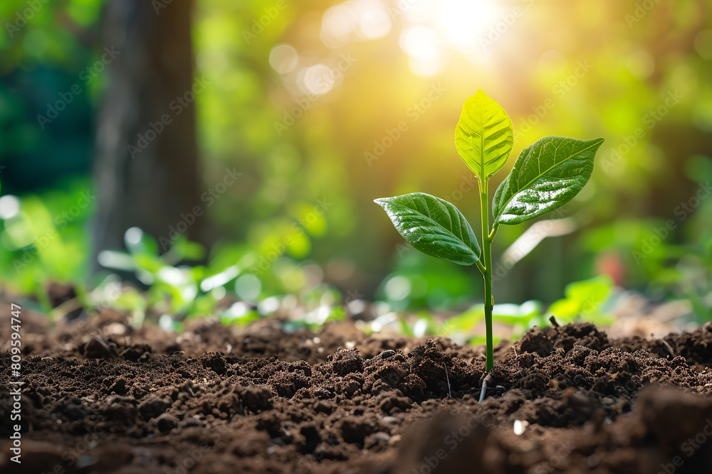 Young plant growing in garden with sunlight. Agriculture eco farming. Concept of farming and planting. New life concept. Green plant growing in good soil. Young plant growing in garden with sunlight. Agriculture eco farming. Concept of farming and planting. New life concept. Green plant growing in good soil.