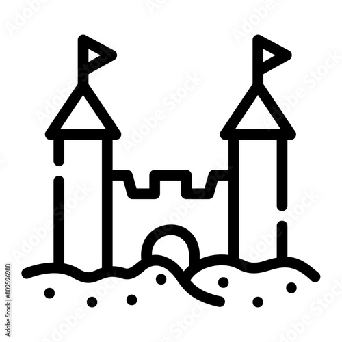 sand castle outline icon