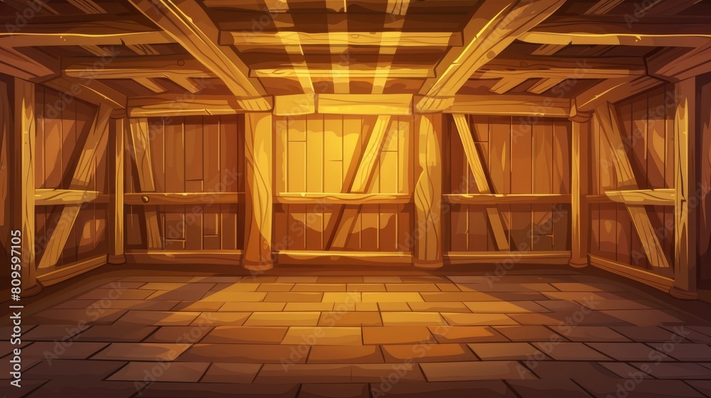 Cartoon textured wood box background for game. Abstract barn, farm or ...