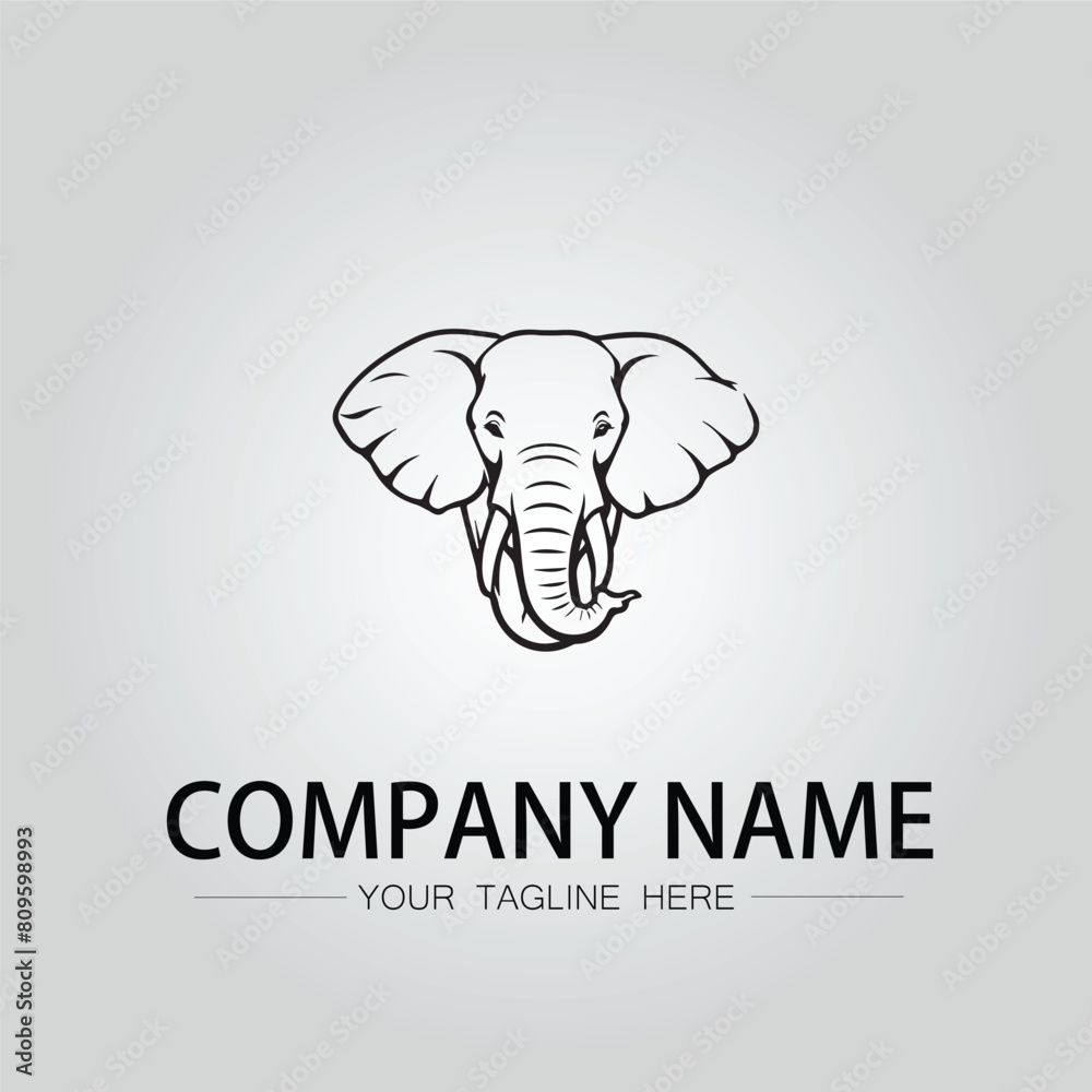 Elephant head logo company design vector image on the white background Elephant head logo company design vector image on the white background