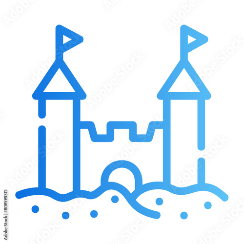 sand castle gradient icon