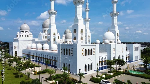 Aerial view of Masjid Raya Syeikh Zayed in Solo, Central Java, Indonesia. 
