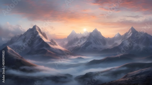 dawn above the peaks