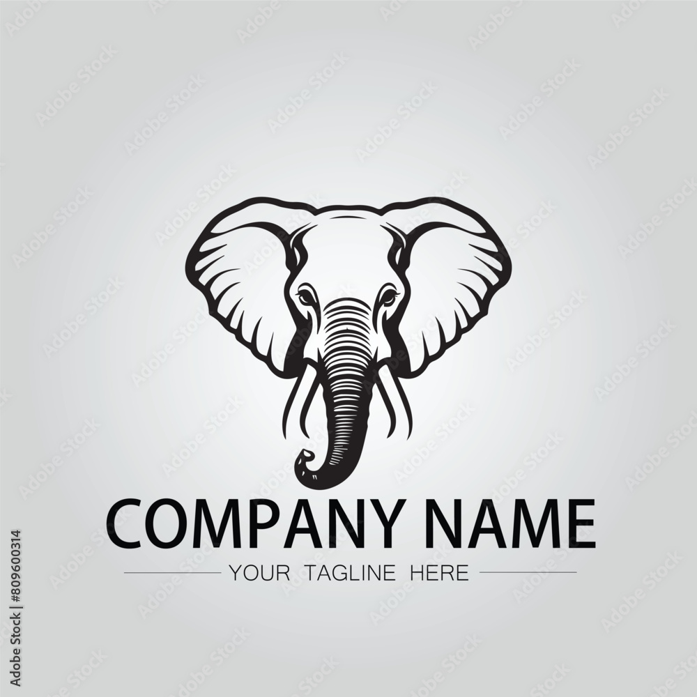 Elephant head logo company design vector image on the white background Elephant head logo company design vector image on the white background