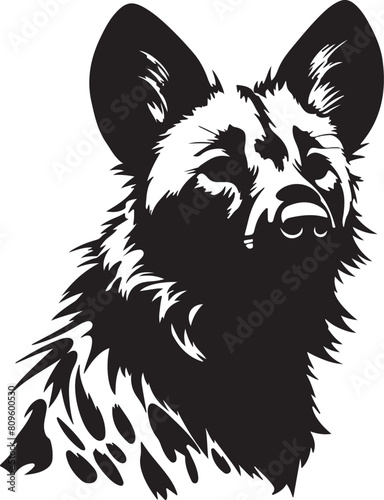 Hyena Silhouette Vector Illustration White Background