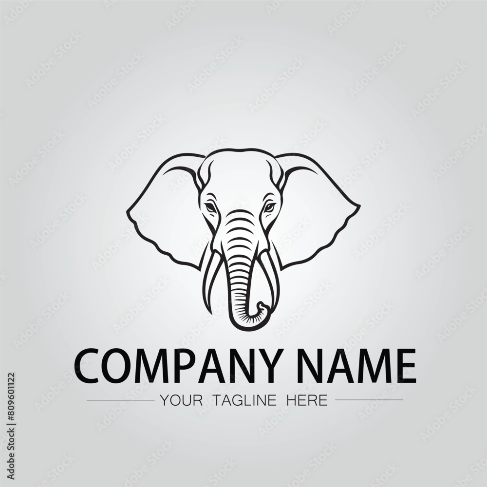 Elephant head logo company design vector image on the white background Elephant head logo company design vector image on the white background