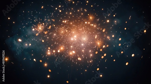 Fireworks sparkle in the night sky