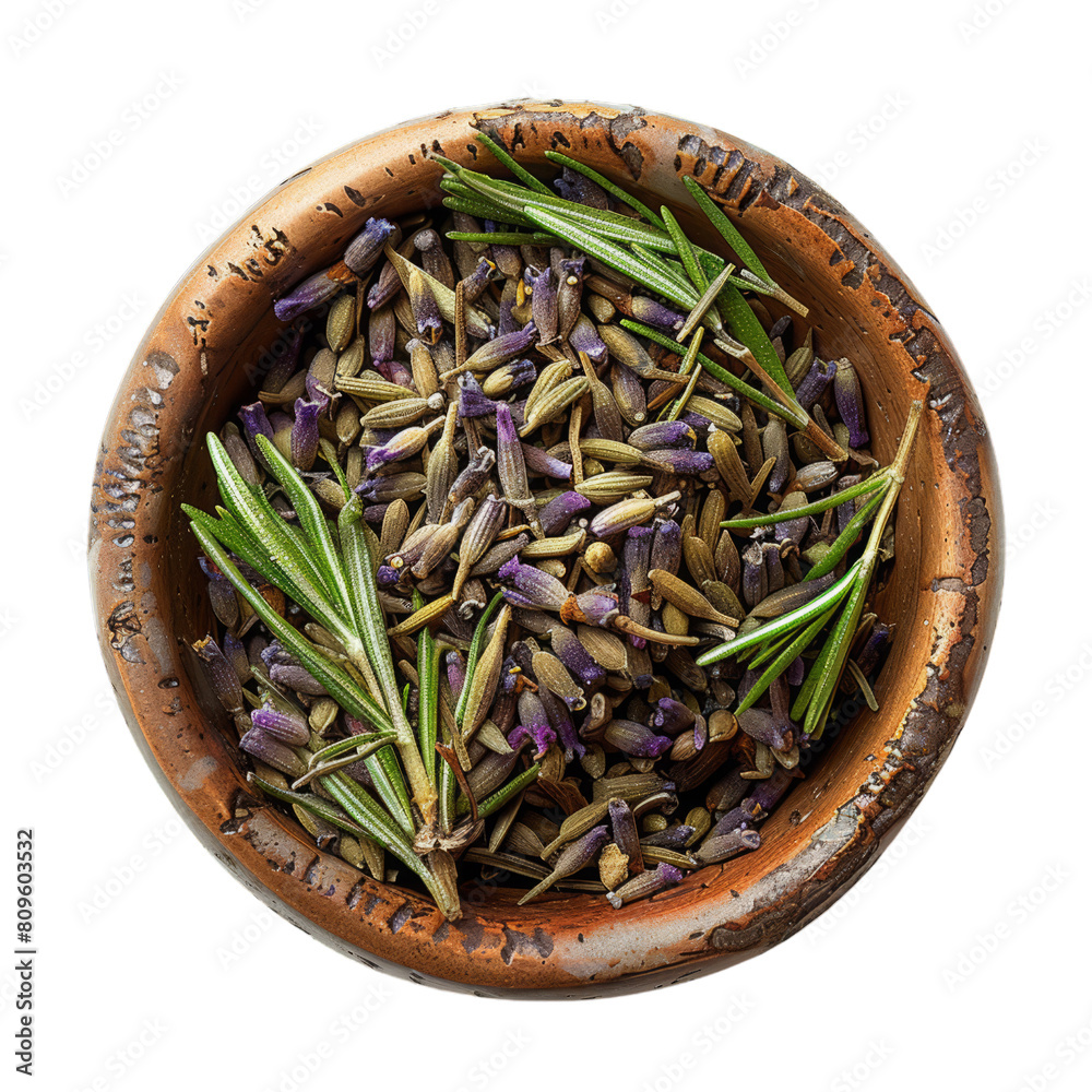 Lavender and Rosemary in Clay Bowl Lavender and Rosemary in Clay Bowl