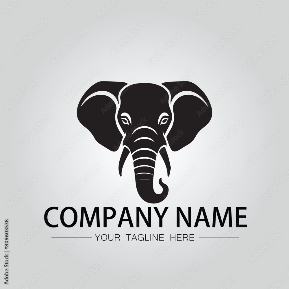 Elephant head logo company design vector image on the white background Elephant head logo company design vector image on the white background