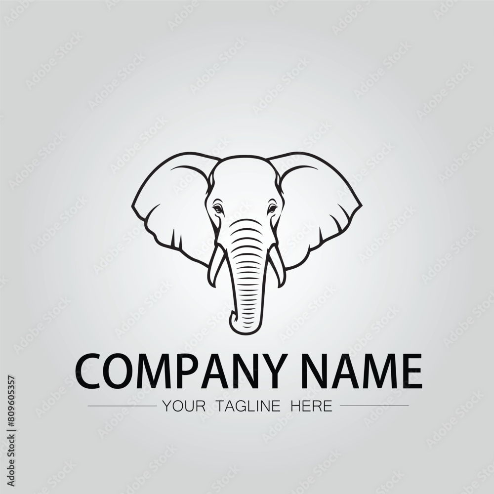 Elephant head logo company design vector image on the white background Elephant head logo company design vector image on the white background