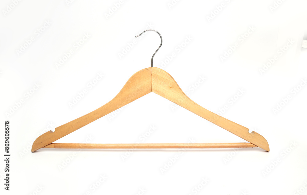wooden cloths hanger isolated on white background wooden cloths hanger isolated on white background