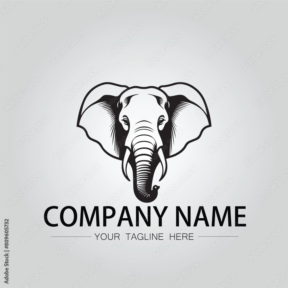Elephant head logo company design vector image on the white background Elephant head logo company design vector image on the white background