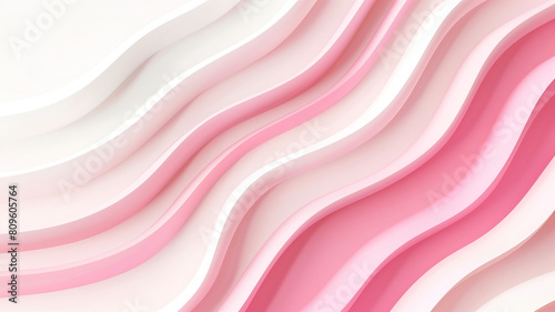 Abstract Pink and White Wavy Background Design