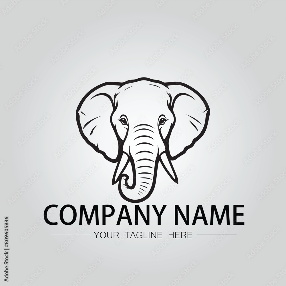 Obraz premium Elephant head logo company design vector image on the white background