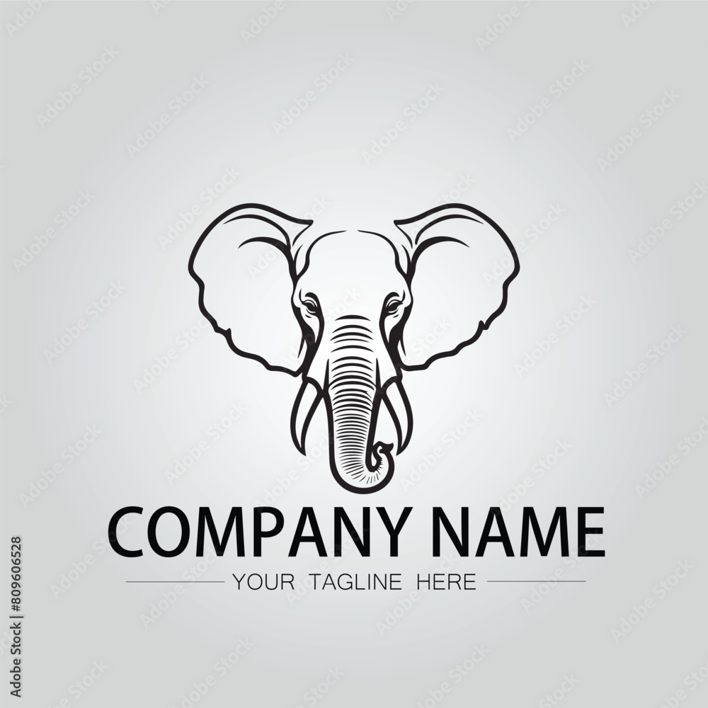 Elephant head logo company design vector image on the white background Elephant head logo company design vector image on the white background