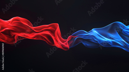 Red and blue wave solid abstruction