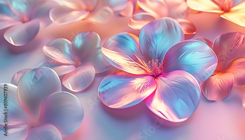 Abstract background with flowers. 3d rendering  3d illustration.