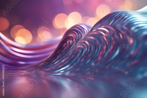 Elegant 3d colorful wave with blurry background