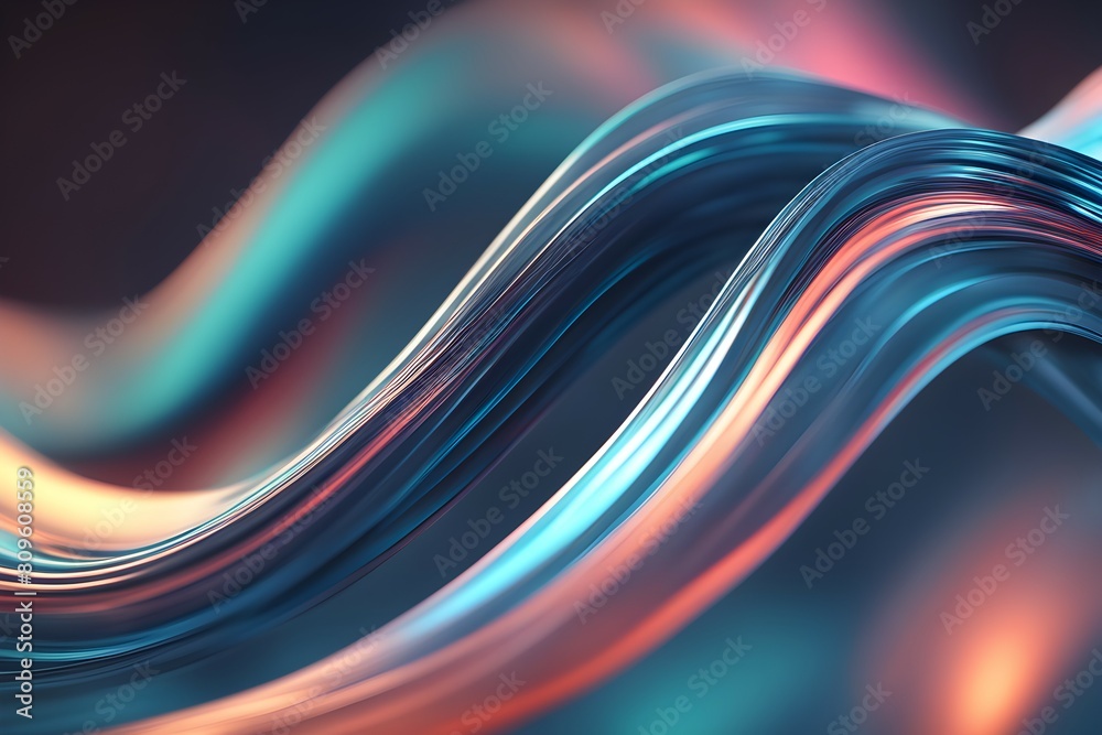 Elegant 3d colorful wave with blurry background