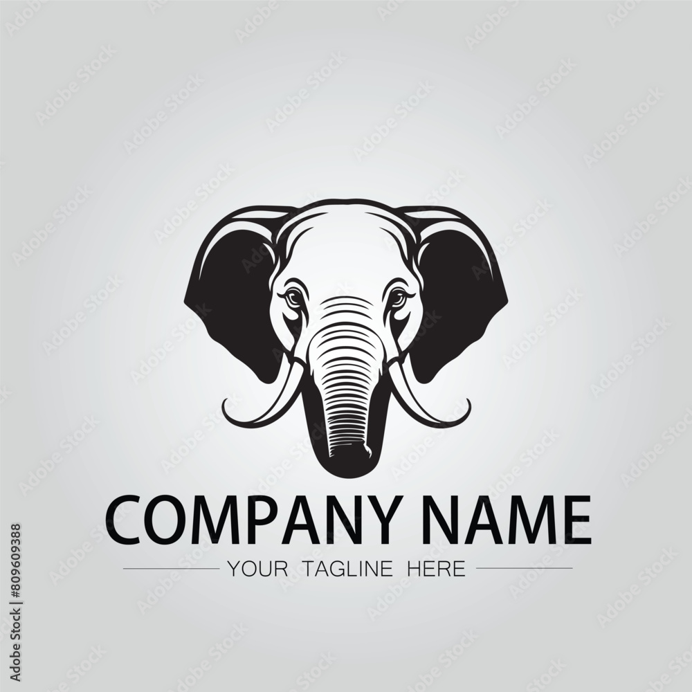 Elephant head logo company design vector image on the white background Elephant head logo company design vector image on the white background