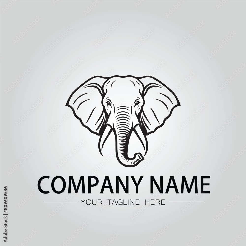 Elephant head logo company design vector image on the white background Elephant head logo company design vector image on the white background