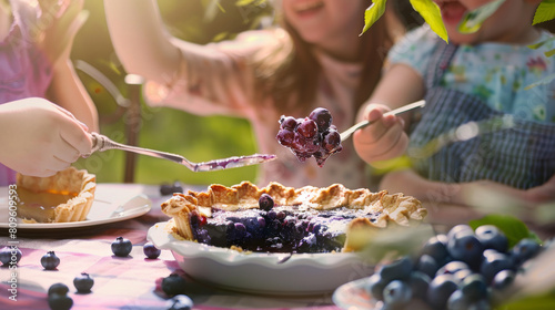 The Blueberry Pie Story  A Family   s Cherished Moments on the Home Terrace Under the Warm Sunlight  A Beautiful Tapestry of Love and Togetherness